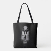 Zwart-witte farao koning tote bag (Achterkant)
