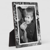 Zwart-witte faux Marble Foto Plaque Fotoplaat (Zijkant)