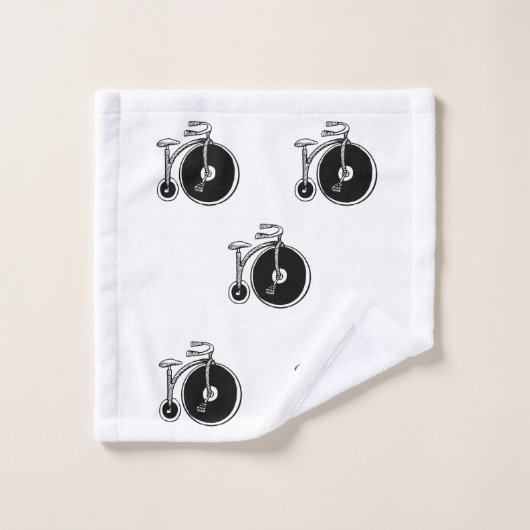 Zwart-witte fietsen  Bathroom handdoeksets Bad Handdoek (Wasdoekje)