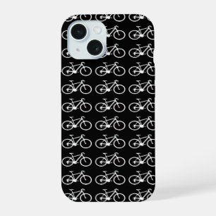 zwart-witte fietsen iPhone 15 case