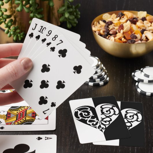 Zwart-witte Filigree fietspafspeelkaarten Pokerkaarten (Insitu)