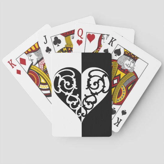 Zwart-witte Filigree fietspafspeelkaarten Pokerkaarten (Achterkant)
