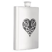 Zwart&Witte Filigree Hart Klassieke Flask Flacon (Rechts)