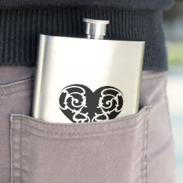 Zwart&Witte Filigree Hart Klassieke Flask Flacon