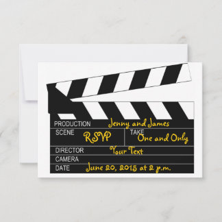 Zwart Witte Film Thema Trouw RSVP Kaarten Kaartje