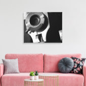 Zwart-witte  filmcamera Lens 16x20 Canvas Afdruk (Insitu (Woonkamer))