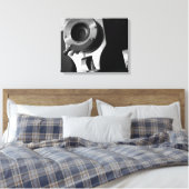Zwart-witte  filmcamera Lens 16x20 Canvas Afdruk (Insitu (Slaapkamer))