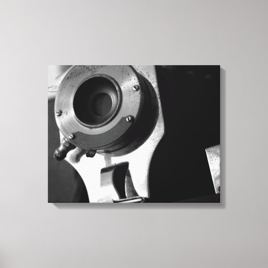 Zwart-witte  filmcamera Lens 16x20 Canvas Afdruk (Voorkant)