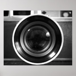 Zwart-witte  filmcamera Lens 16x20 Poster