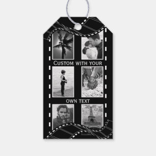 Zwart-witte filmpje cadeaulabel