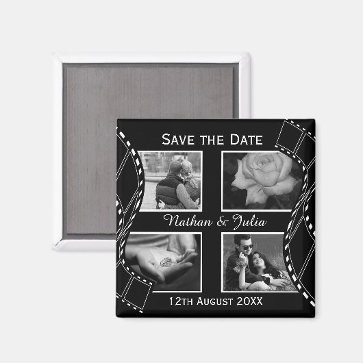 Zwart-witte filmpje magneet (Voorkant / Achterkant)