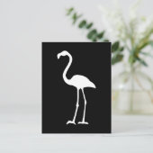 Zwart-witte flamingo briefkaart (Staand voorkant)