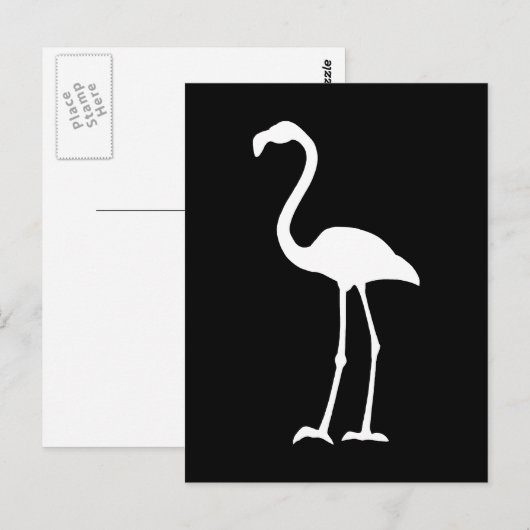 Zwart-witte flamingo briefkaart (Voorkant / Achterkant)