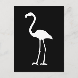 Zwart-witte flamingo briefkaart