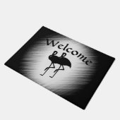 Zwart-witte flamingo deurmat (Schuin)