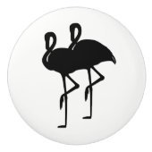 Zwart-witte flamingo keramische knop (Voorkant)
