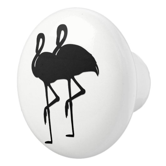 Zwart-witte flamingo keramische knop (Rechts)