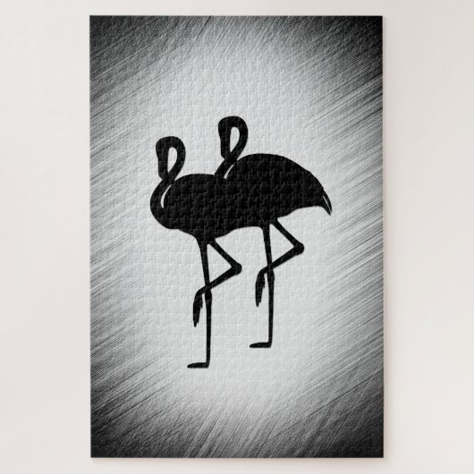 Zwart-witte flamingo legpuzzel (Verticaal)