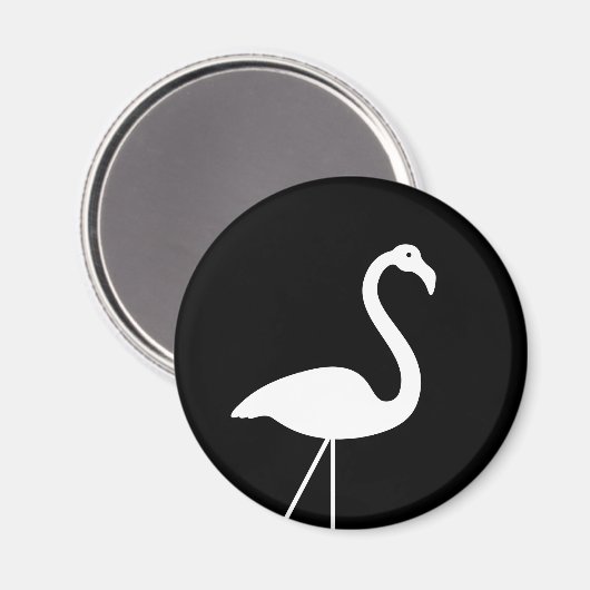 Zwart-witte Flamingo Magnet (Voorkant / Achterkant)