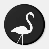 Zwart-witte Flamingo Magnet (Voorkant)