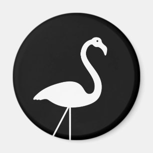Zwart-witte Flamingo Magnet