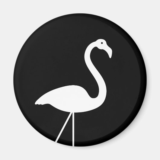 Zwart-witte Flamingo Magnet (Voorkant)
