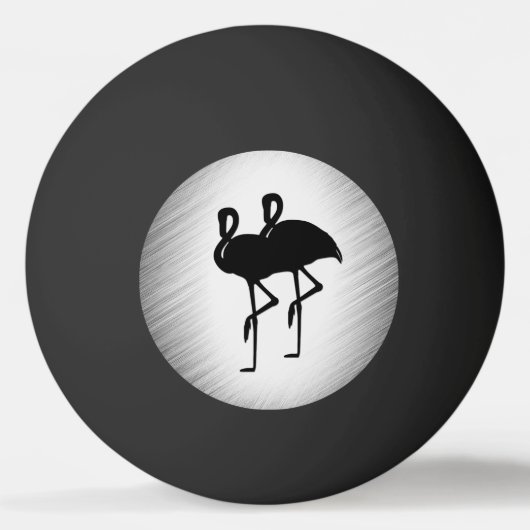 Zwart-witte flamingo pingpongbal (Voorkant)