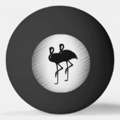 Zwart-witte flamingo pingpongbal (Achterkant)