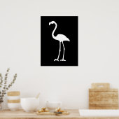Zwart-witte flamingo poster (Keuken)