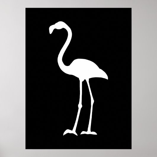 Zwart-witte flamingo poster (Voorkant)