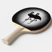 Zwart-witte flamingo tafeltennisbatje (Voorkant Gekanteld)