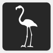 Zwart-witte flamingo vierkante sticker (Voorkant)