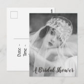 Zwart & Witte Flapper Stijl Bruiloft Uitnodiging (Voorkant / Achterkant)