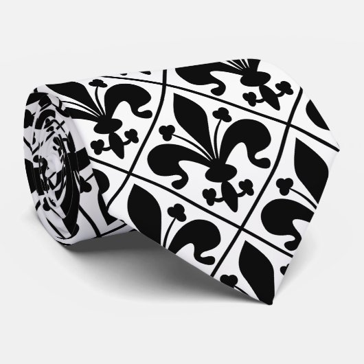 Zwart-witte Fleur DE Lis French Schrijver uit de Stropdas (Opgerold)