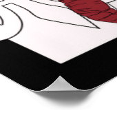 Zwart Witte Fleur de Lis Rivierkreeft Feest Banner Poster (Hoek)