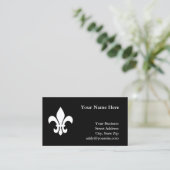 Zwart-witte Fleur de Lis Visitekaartje (Staand voorkant)