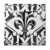 Zwart-Witte Fleur-Essentie Tegeltje (Voorkant)