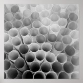 Zwart-witte flexibele rietjes poster (Voorkant)