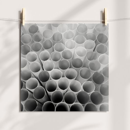 Zwart-witte flexibele rietjes poster