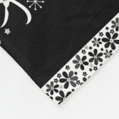 Zwart-witte floraal fleece deken (Hoek)