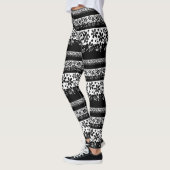 Zwart-witte floraal leggings (Links)