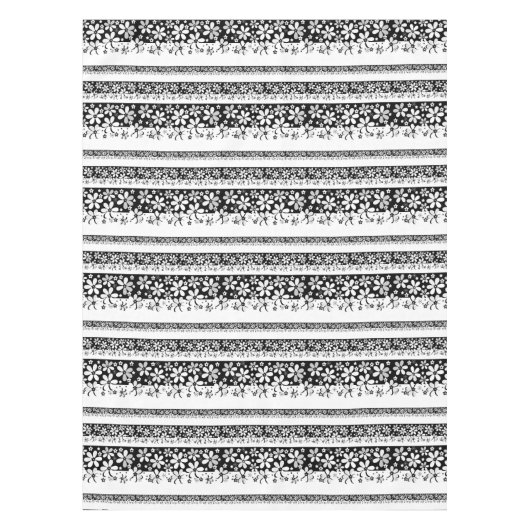 Zwart-witte floraal tafelkleed (Voorkant)