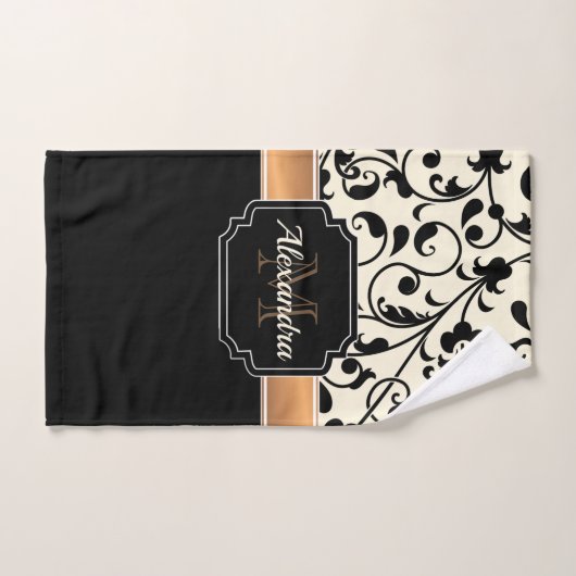 Zwart-witte Floral Bad Handdoek (Handdoek)