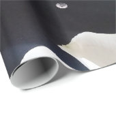 Zwart-witte Floral Cadeaupapier (Rol Hoek)