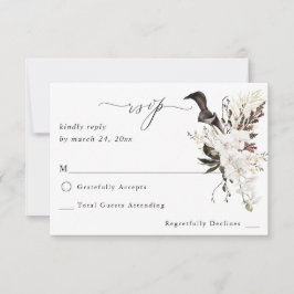 Zwart-witte Floral geen koraal RSVP