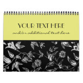Zwart-witte Floral Kalender (Hoes)