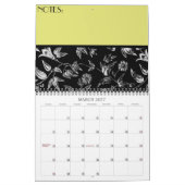 Zwart-witte Floral Kalender (Mar 2027)