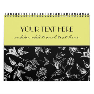 Zwart-witte Floral Kalender