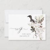 Zwart-witte Floral met RSVP (Voorkant)