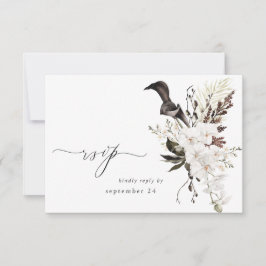 Zwart-witte Floral met RSVP Kaartje